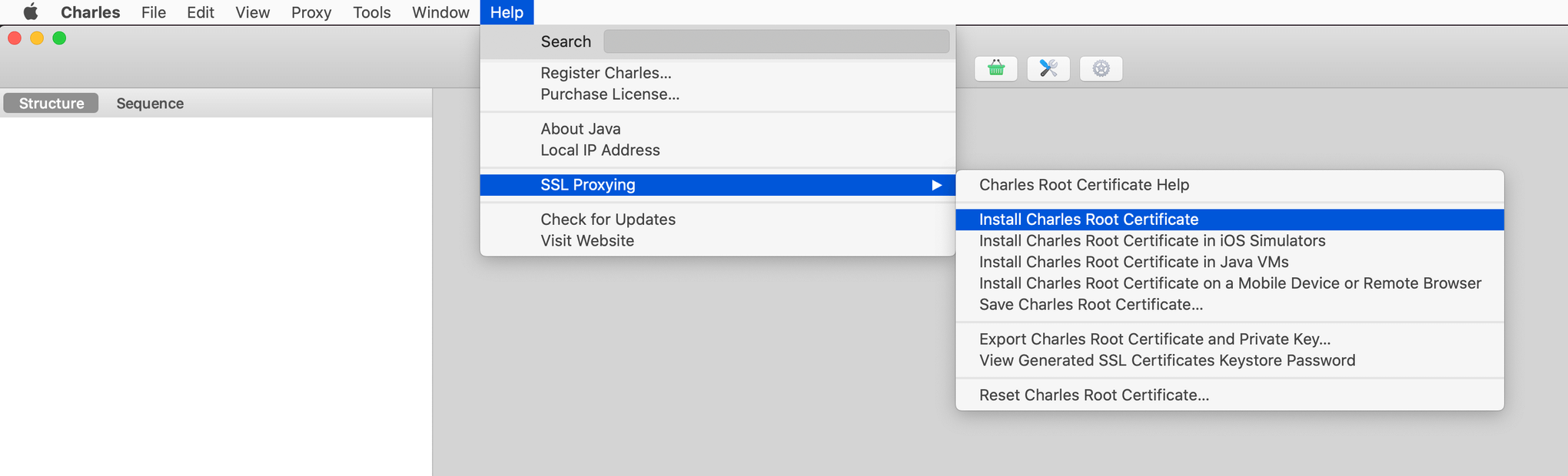 Install Charles Root Certificate