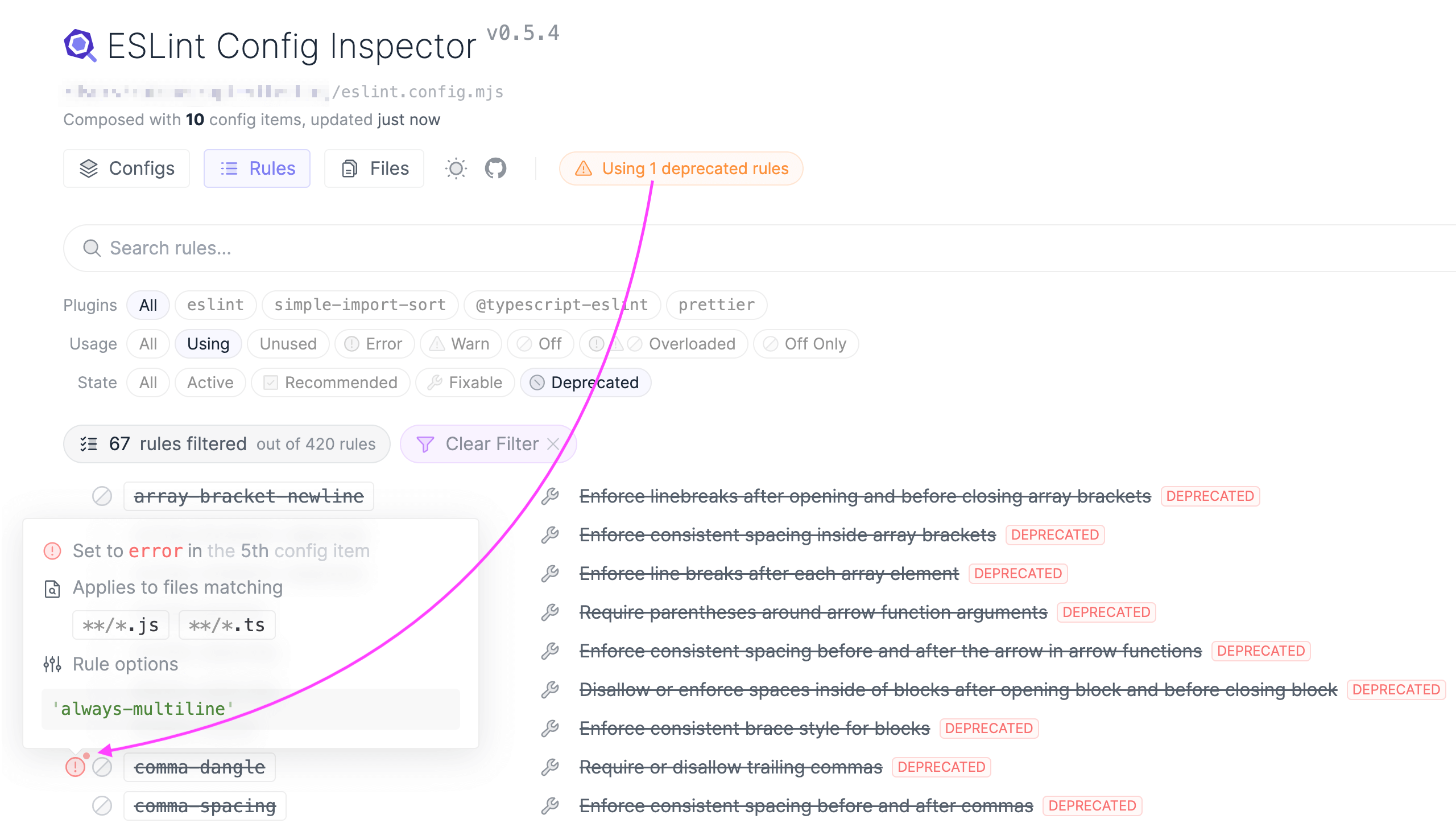 ESLint Config Inspector is a fairly useful tool