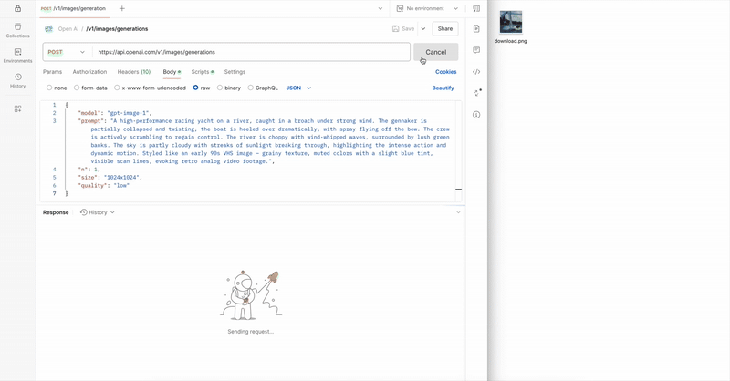 Drag & drop from Postman to folder