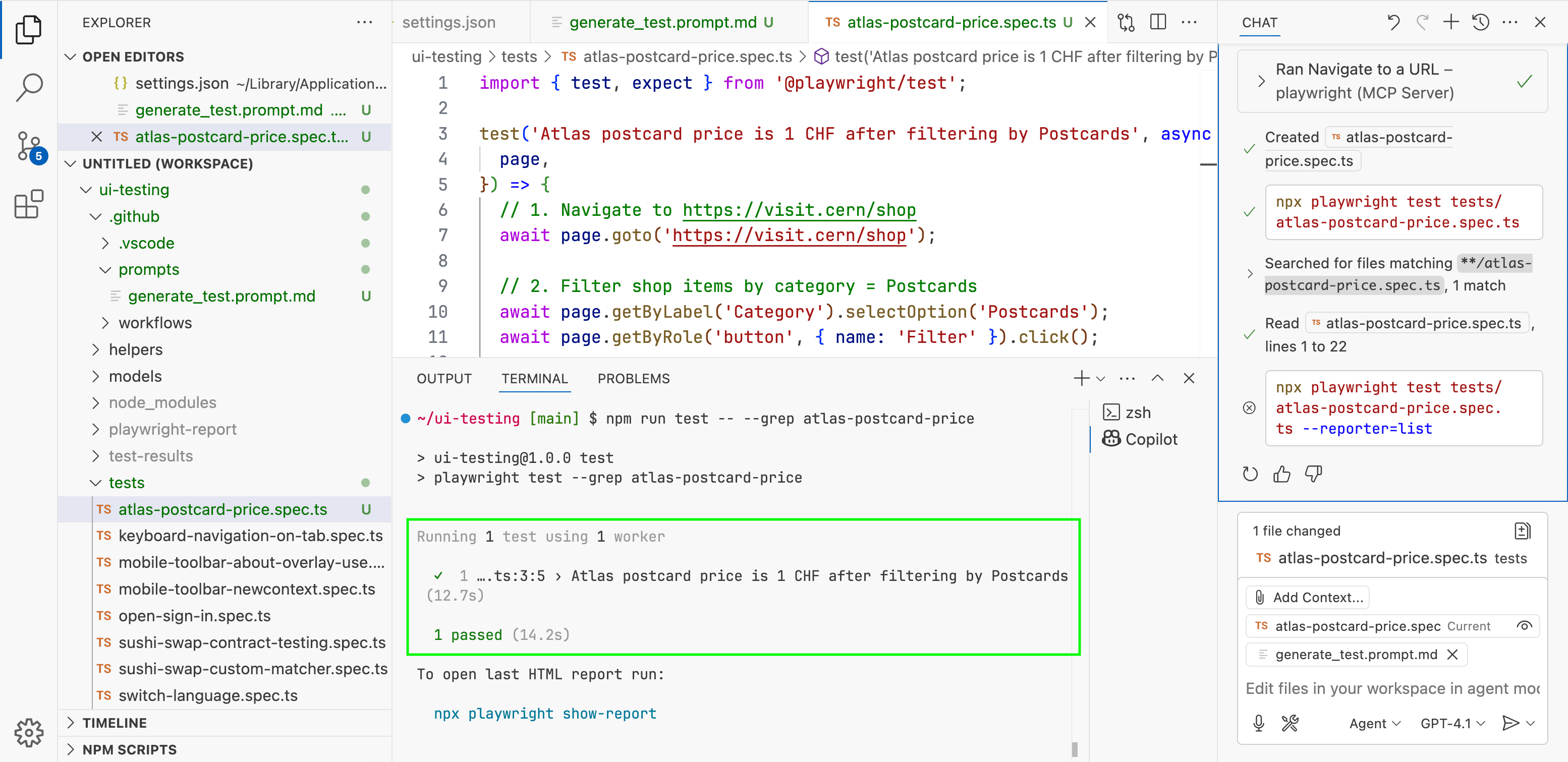 Generated autotest passed