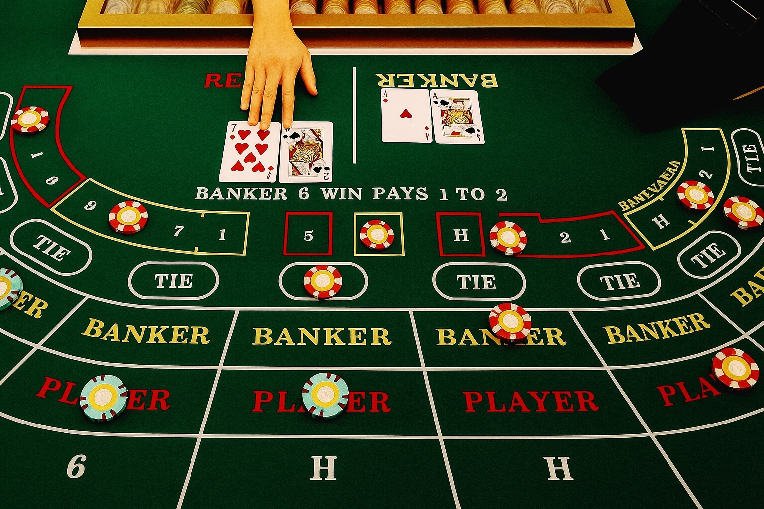 Baccarat table in casino (GPT-4o Image Generation)